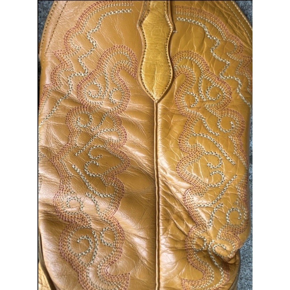 Vintage Dos De Oro Genuine Ostrich Tan Honey Western Cowboy Boots 6.5 US 25.5MX - Picture 2 of 13